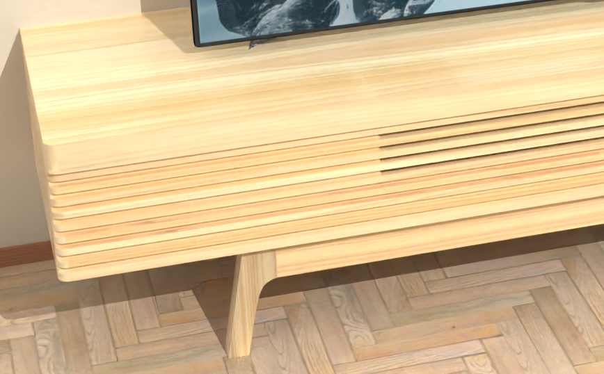 四国産ヒノキ無垢材の手作りテレビ台 ローマ T44 天板44mm 幅170cm