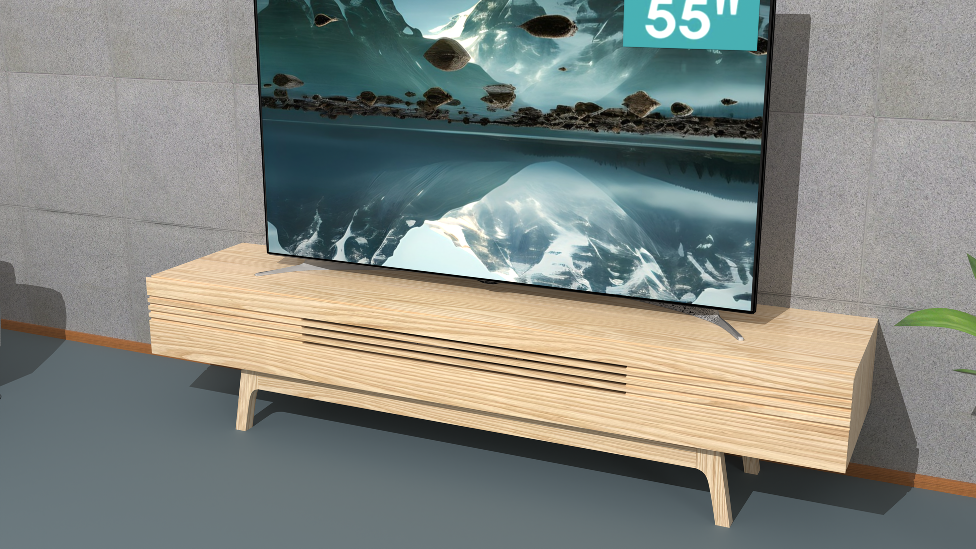 「ボローニャ_T20_one」 手作りテレビ台・ホワイトアッシュ 無垢材・w170