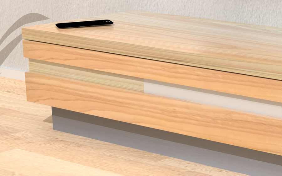 四国産桧無垢材とワーロンプレート扉の手作りテレビ台 ヴェローナ T30 幅170cm