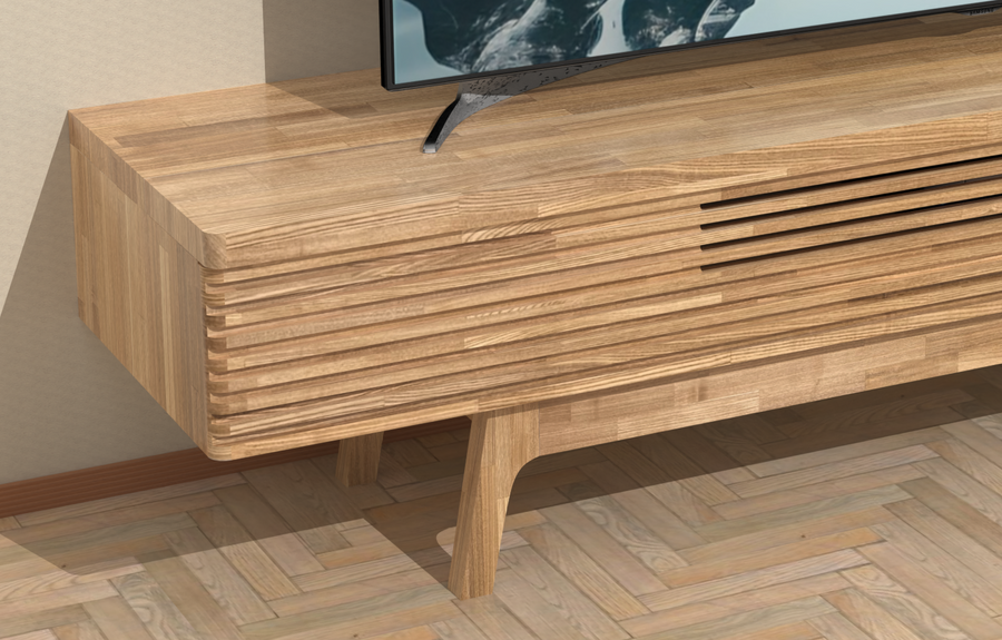 タモ集成材の手作りテレビ台 ローマ T30 天板30mm 幅170cm