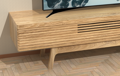 タモ無垢材の手作りテレビ台 ローマ T30 天板30mm 幅170cm