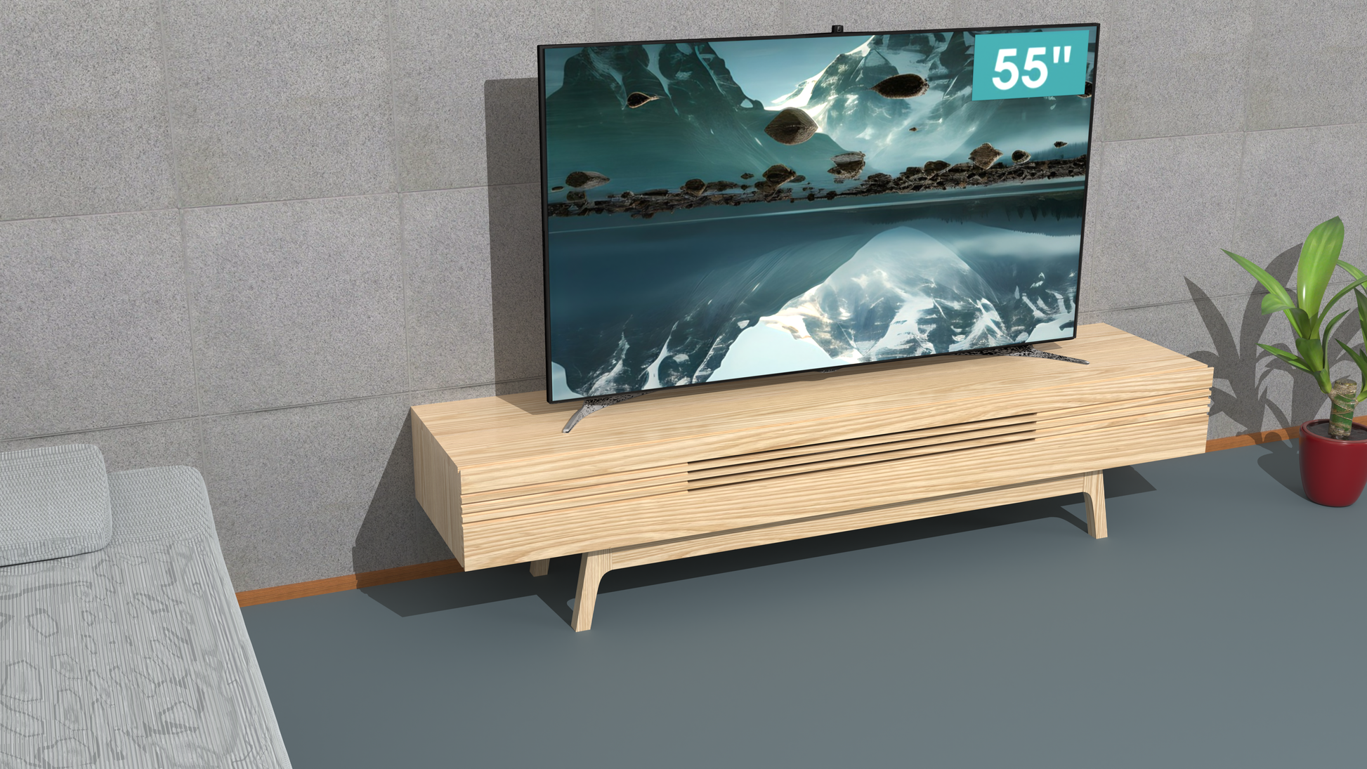 「ボローニャ_T20_one」 手作りテレビ台・ホワイトアッシュ 無垢材・w170